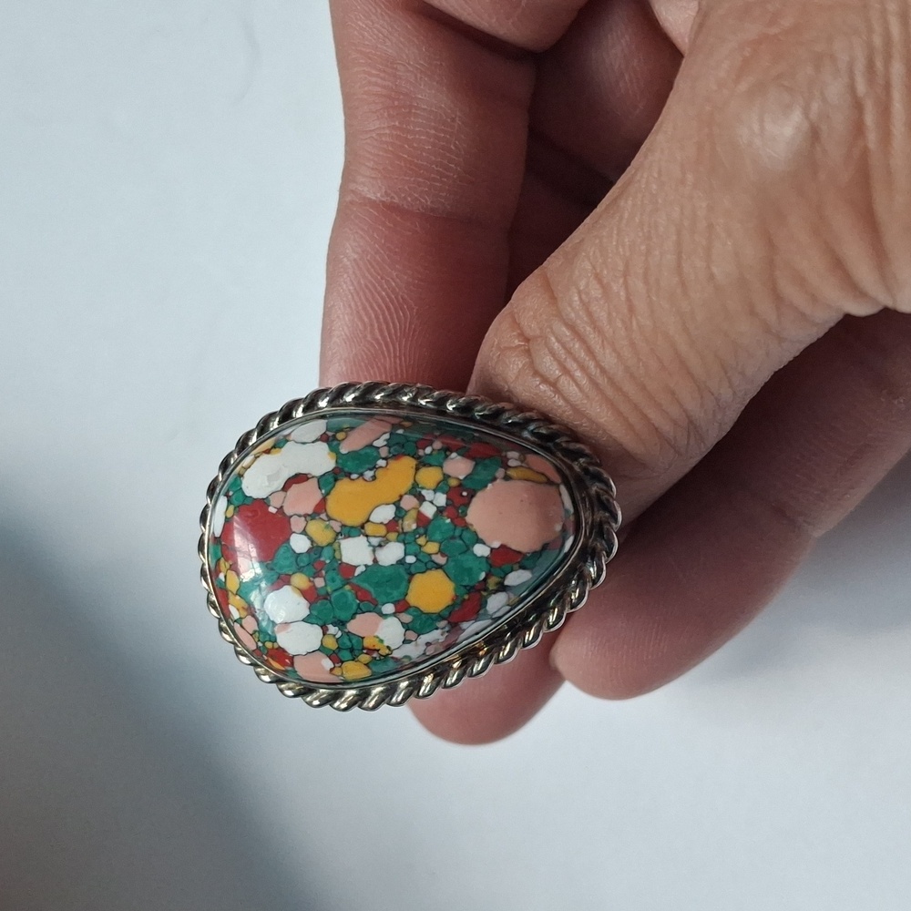 Multicolor Teardrop Statement Ring - image 5